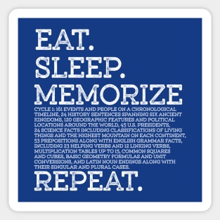 Cycle 1 Eat Sleep Memorize Repeat Memory Master Sticker